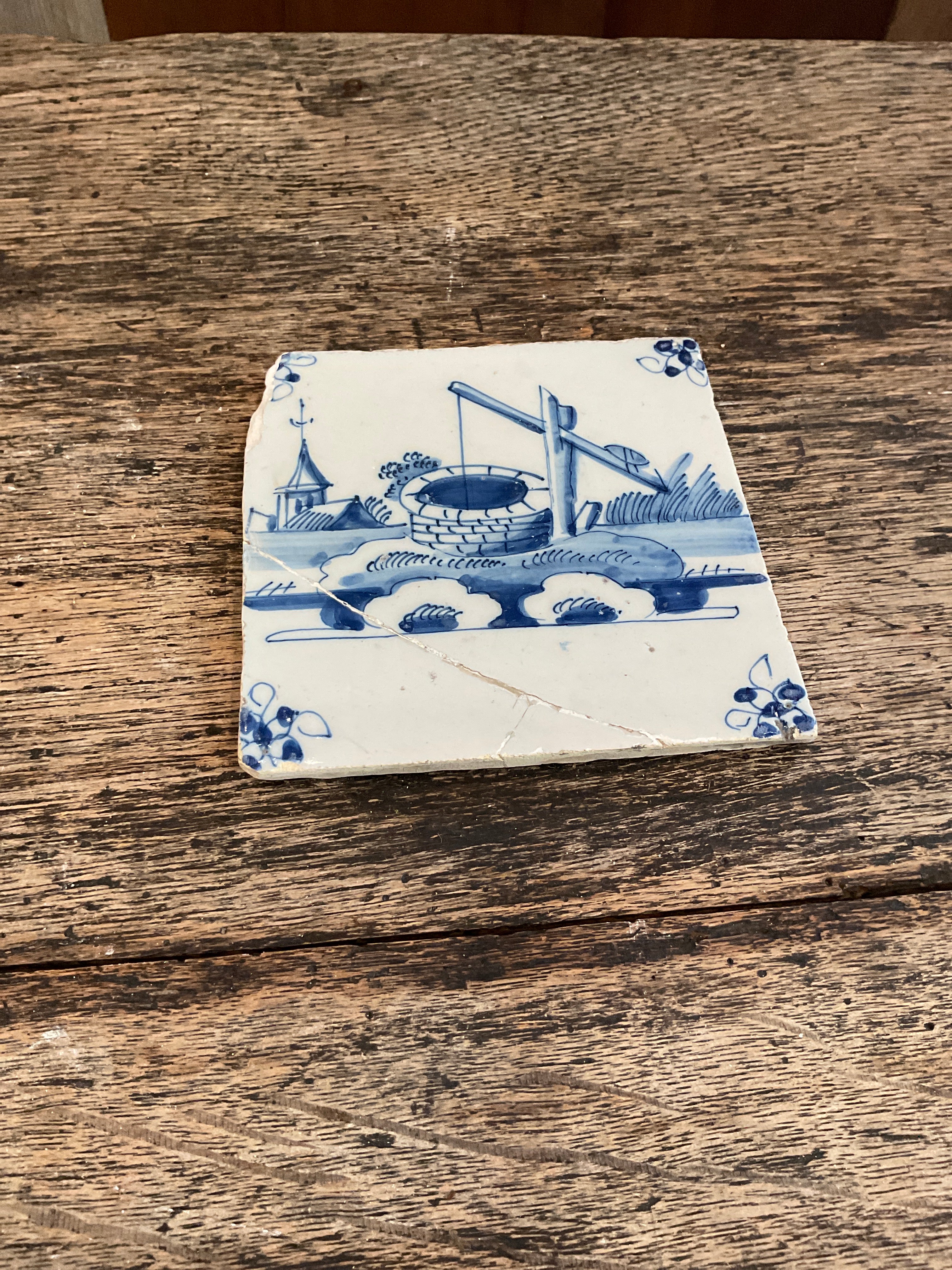 Handpainted Delft Tiles ( broken / repaired)