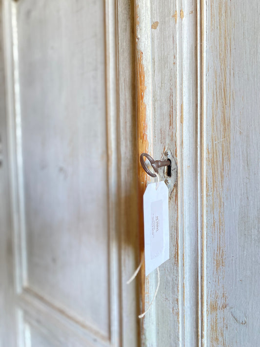 French Gray Pantry Cupboard- 8'H