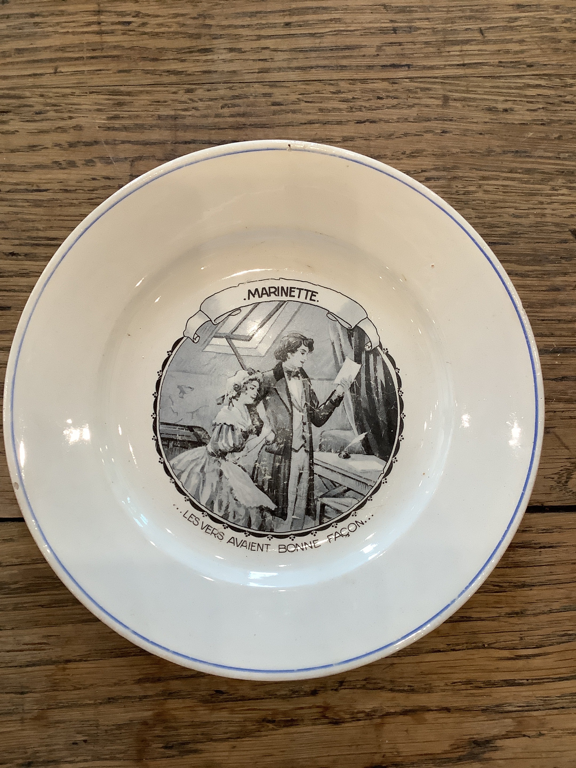 Antique French Parlante (talking) Plate