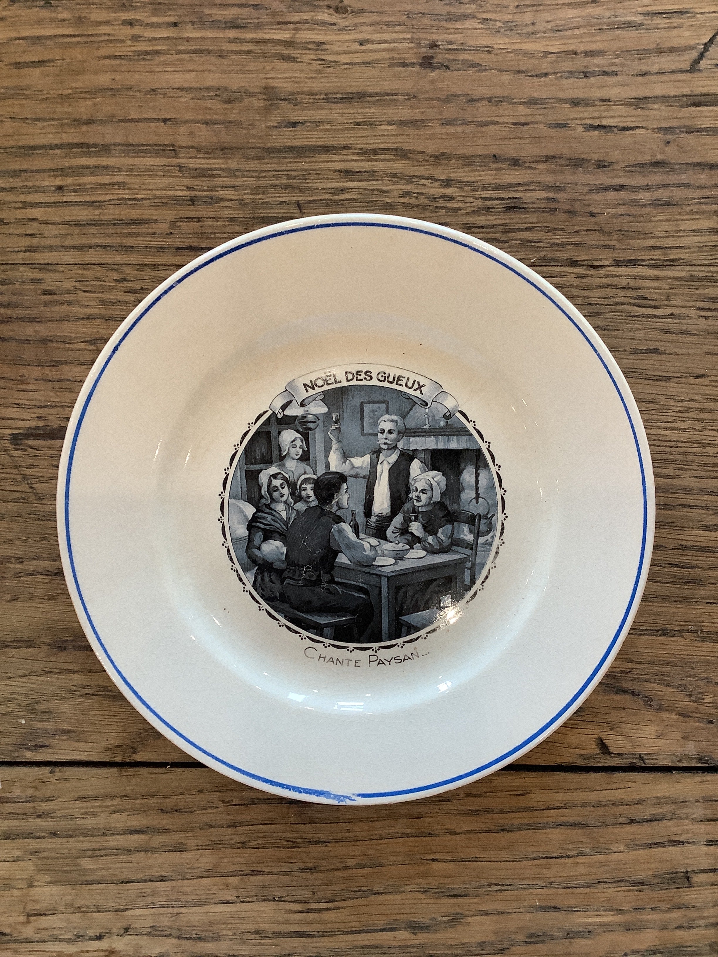 Antique French Parlante (talking) Plate