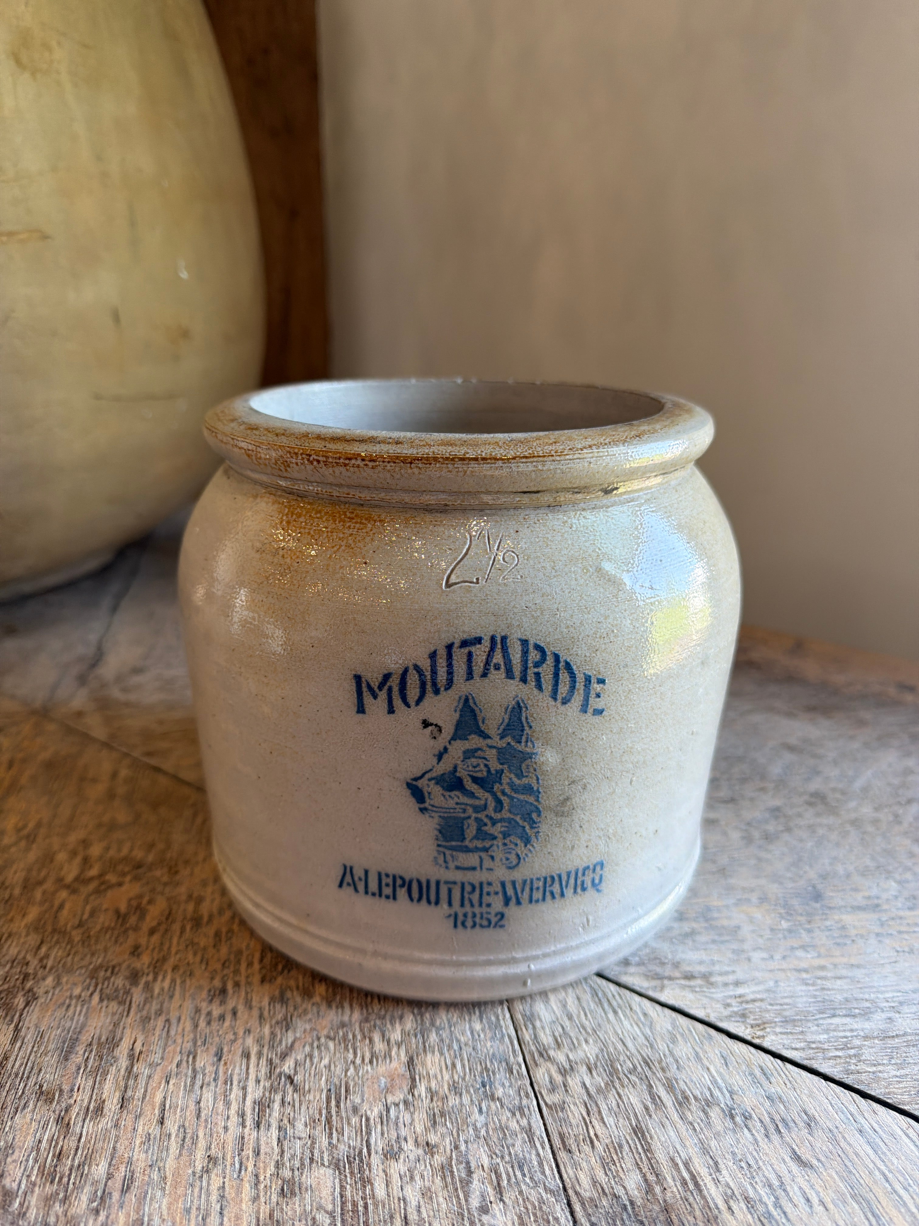 Belgian Stoneware Mustard Crock
