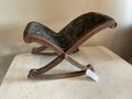 Blue Velvet Rocking Footstool