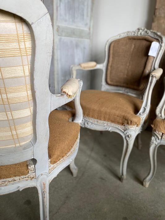 French Louis XV Burlap Chair