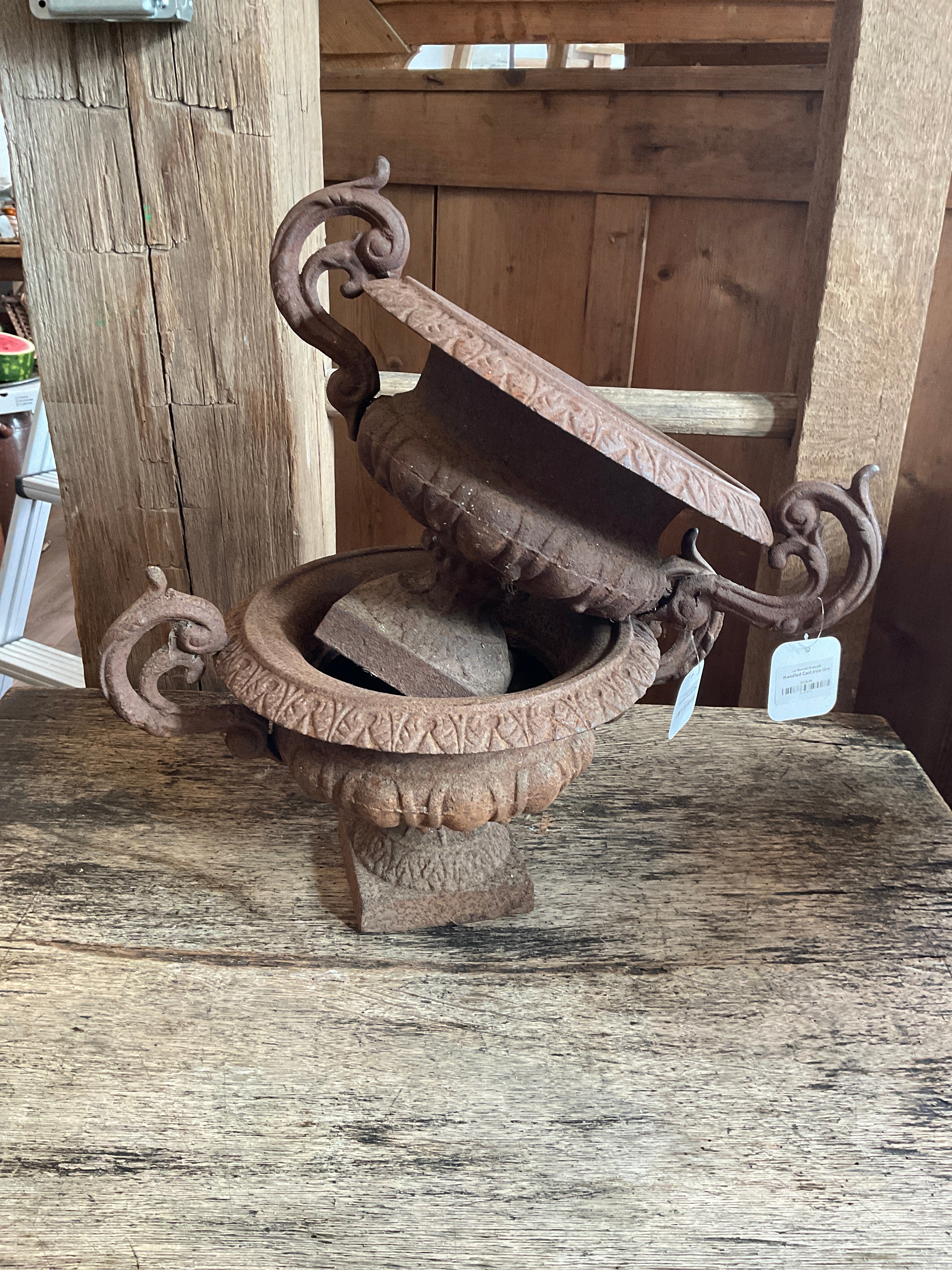 Handled Cast Iron Urn