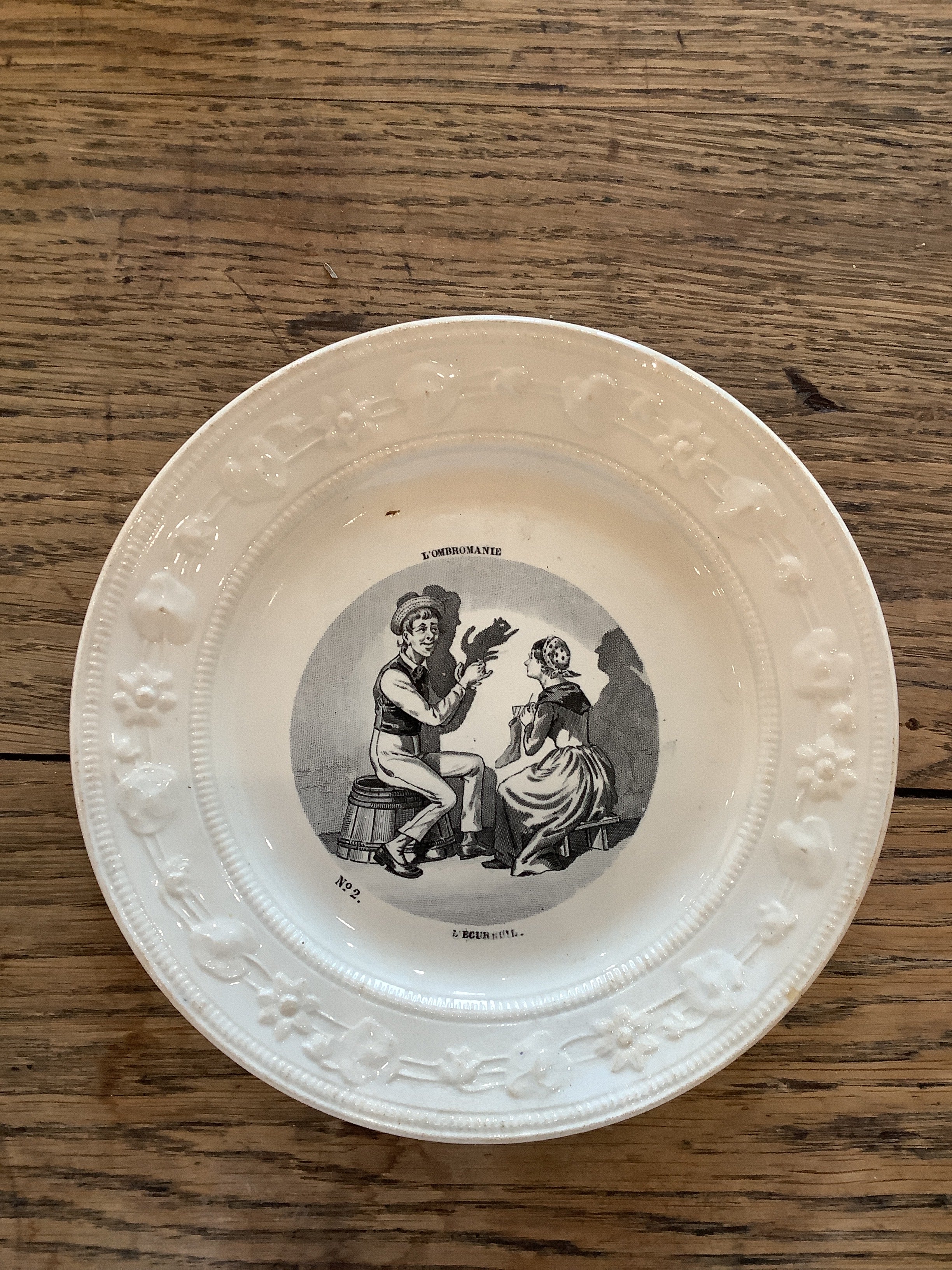 Antique French Parlante (talking) Plate