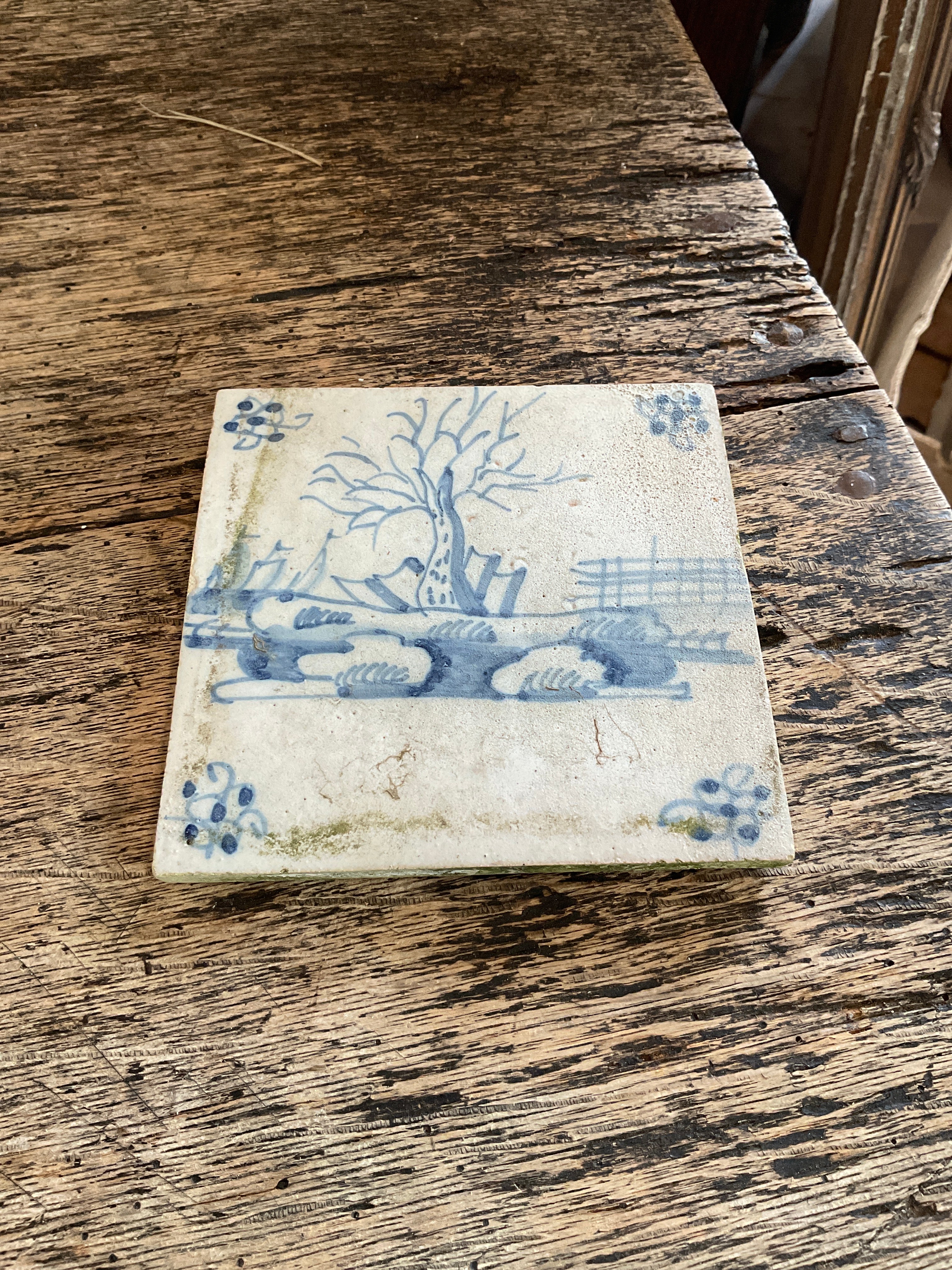 French Vintage Delft Tile