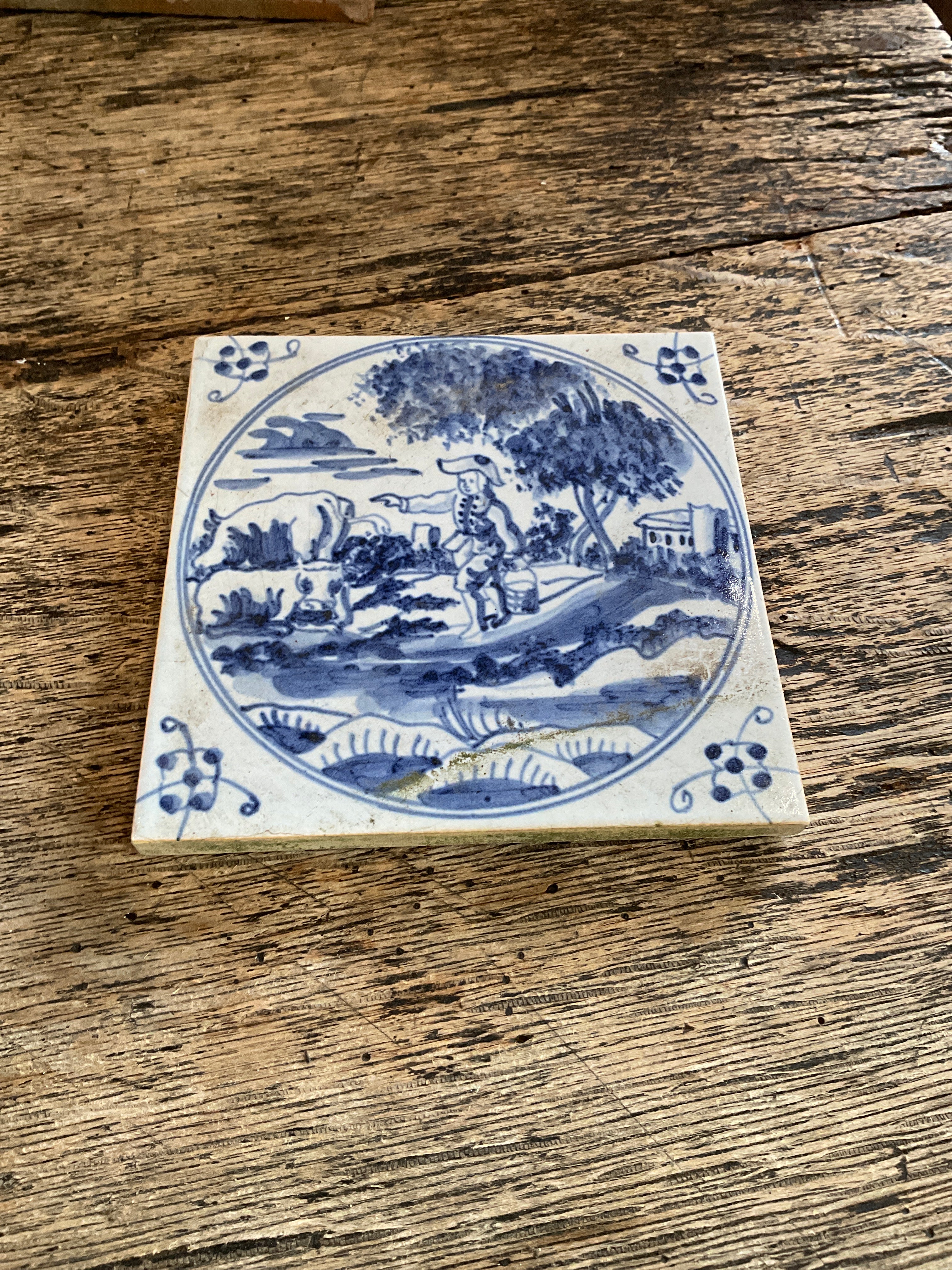 French Vintage Delft Tile
