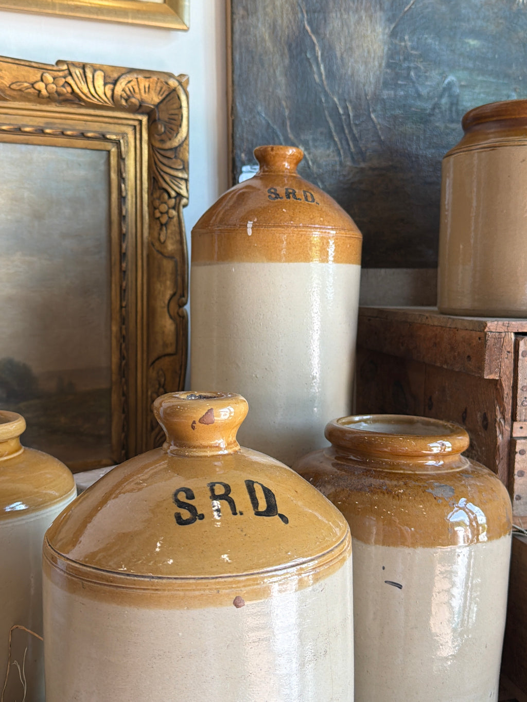 Stoneware War Alcohol Jug