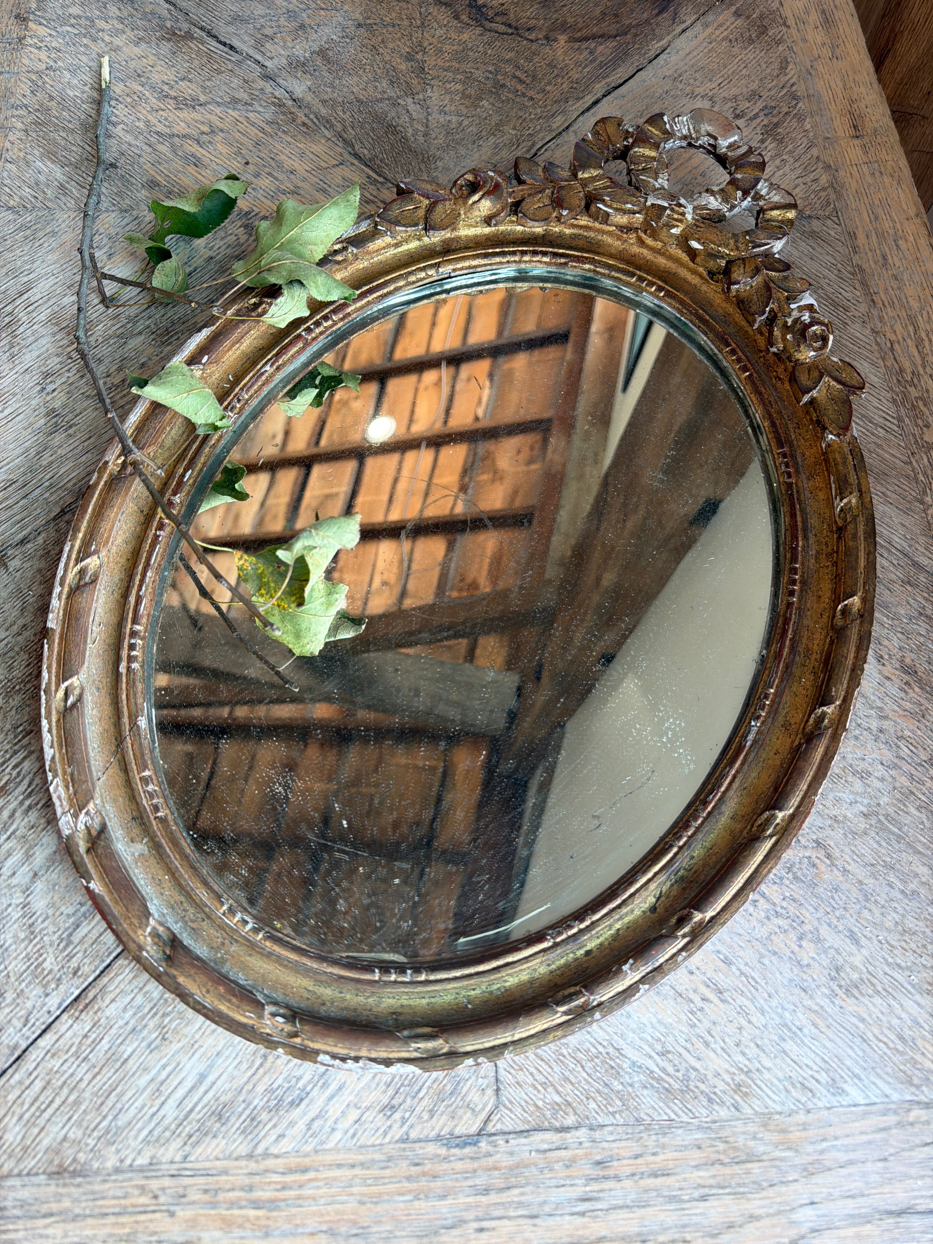 19th C. Louis XVI Oval Mirror