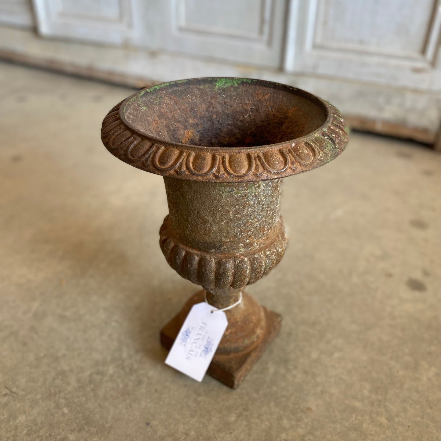 French Green Cast Iron Urn