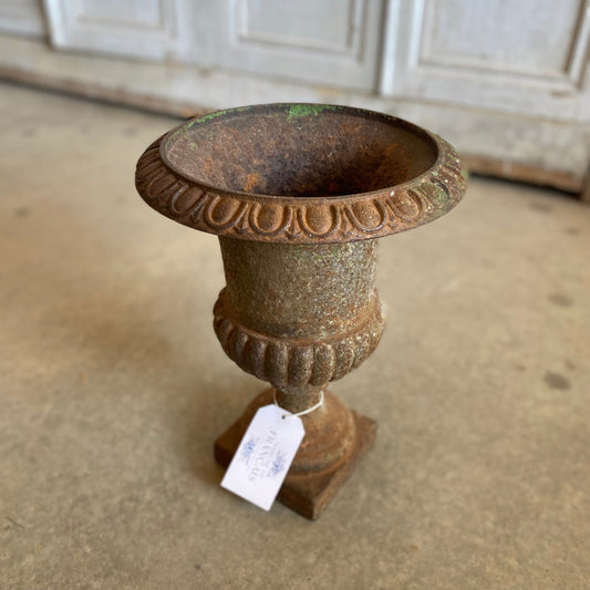 French Green Cast Iron Urn