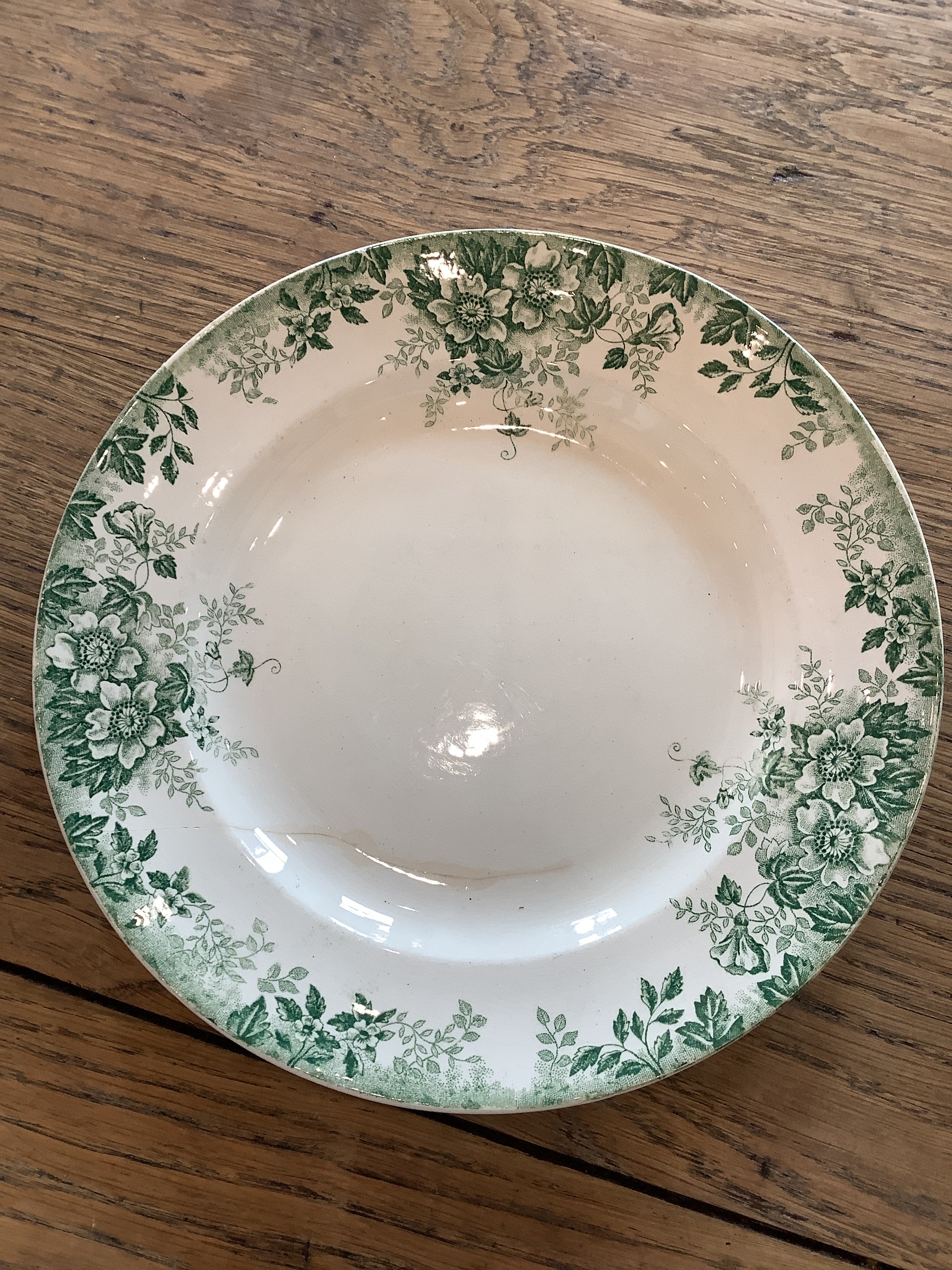 Belgian Green Transferware Plate