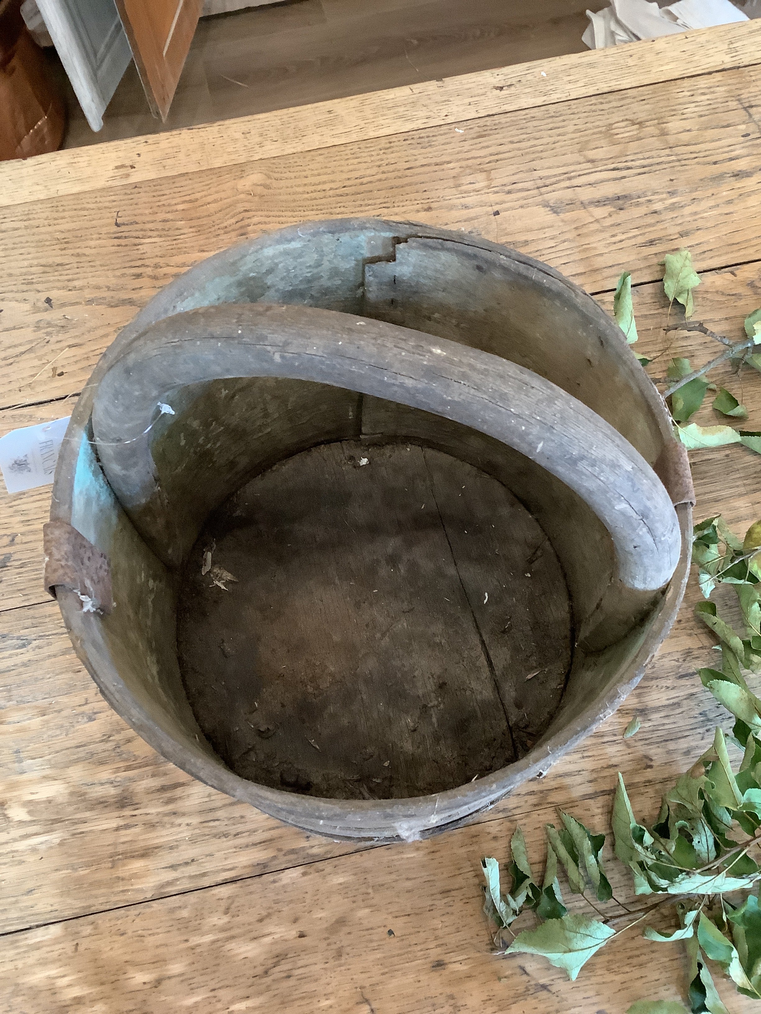 Wood Bucket with handle