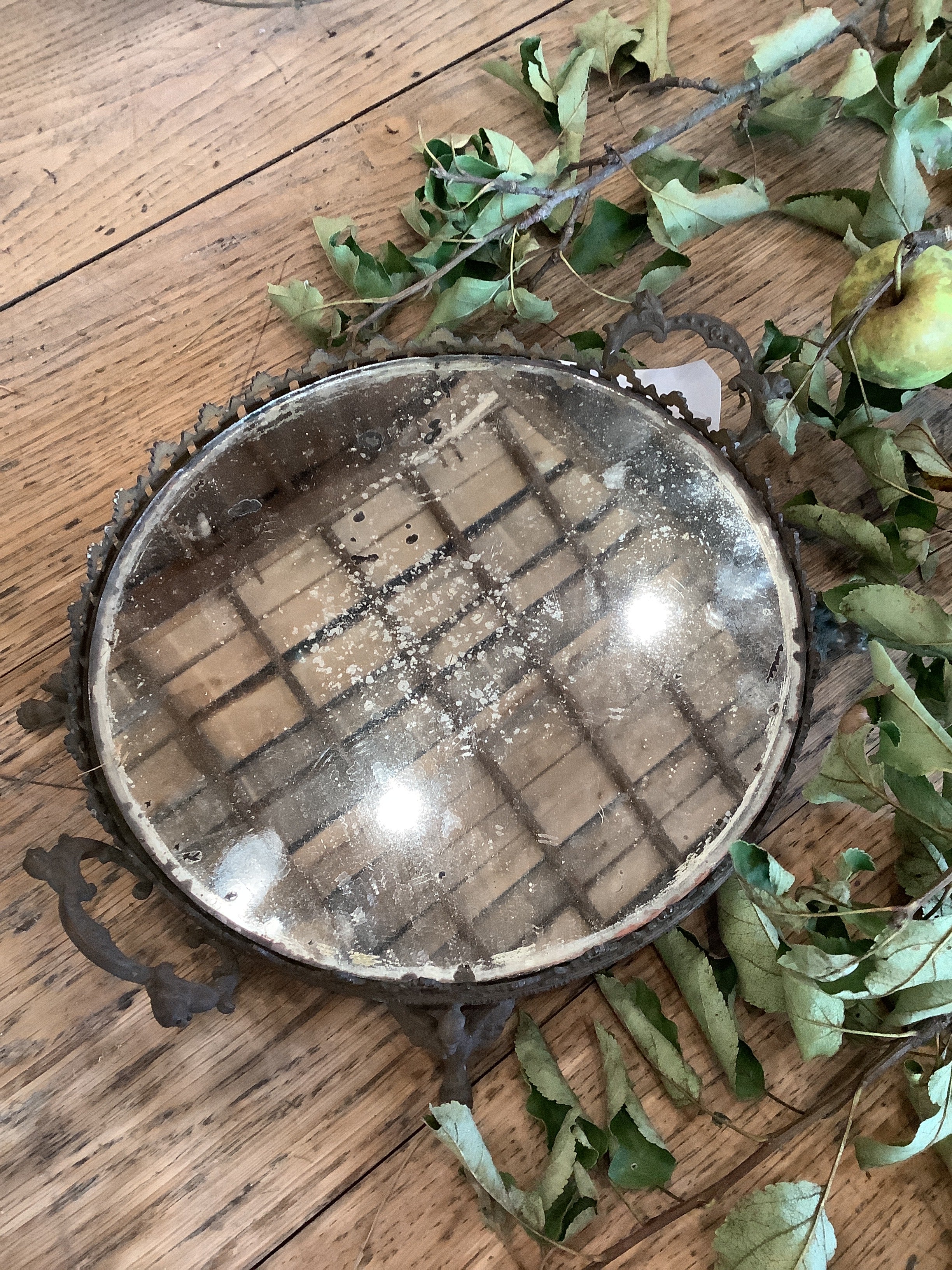 Ornate Footed Mirror Plateau