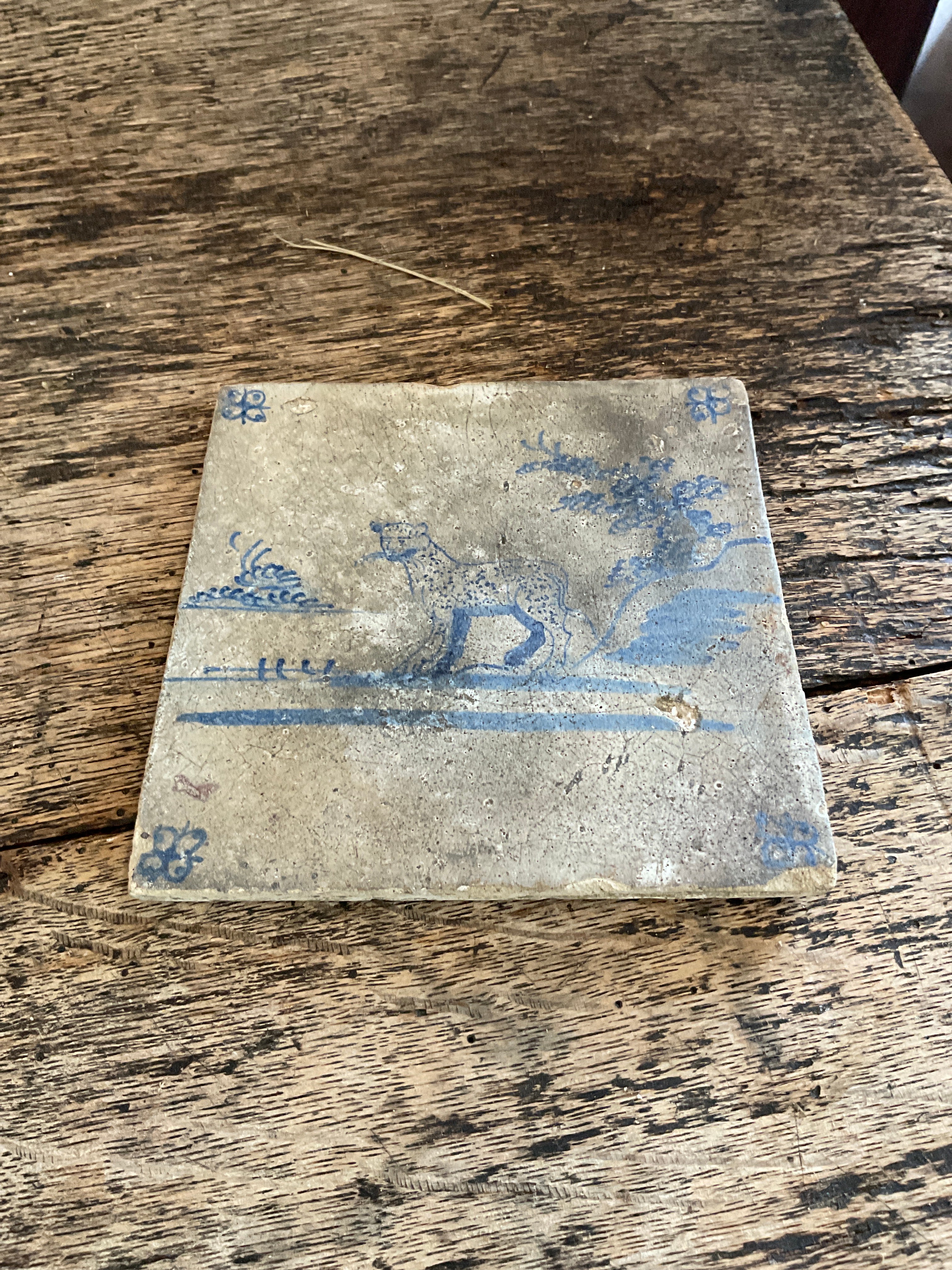 French Vintage Delft Tile