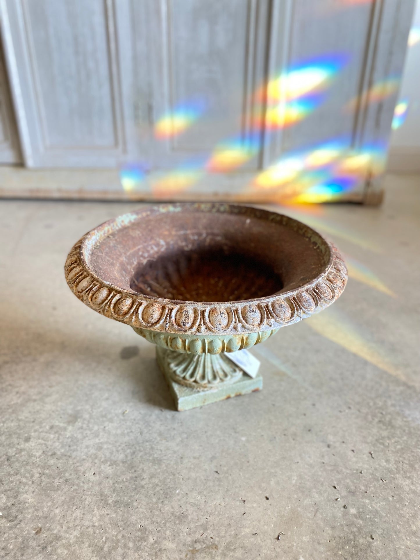French Sage Green Garden Urn