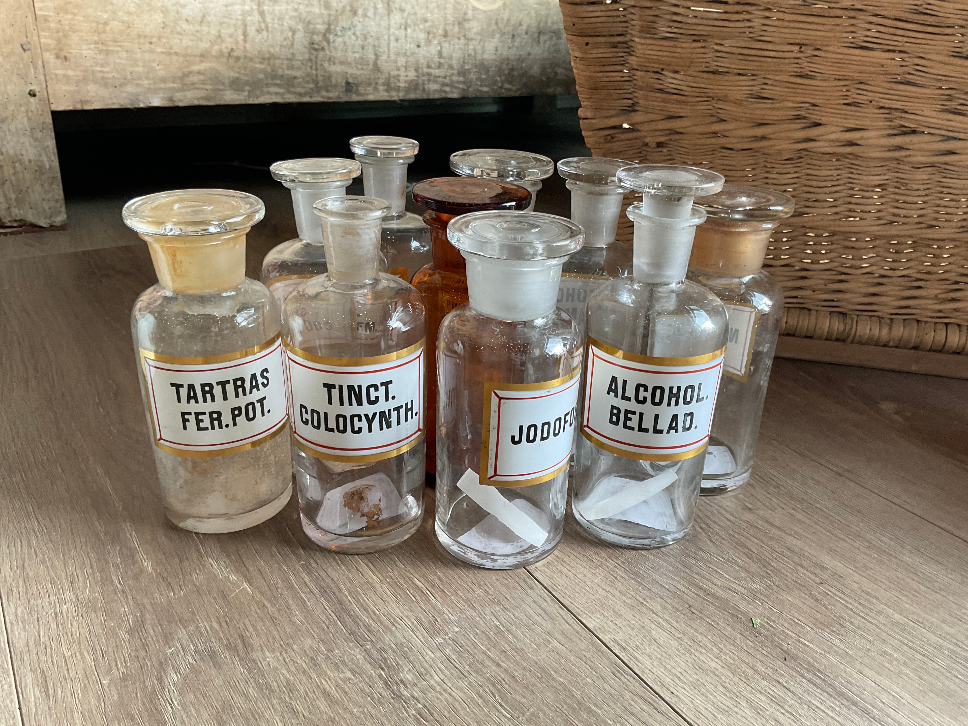 French Amber/Clear Apothecary Jar
