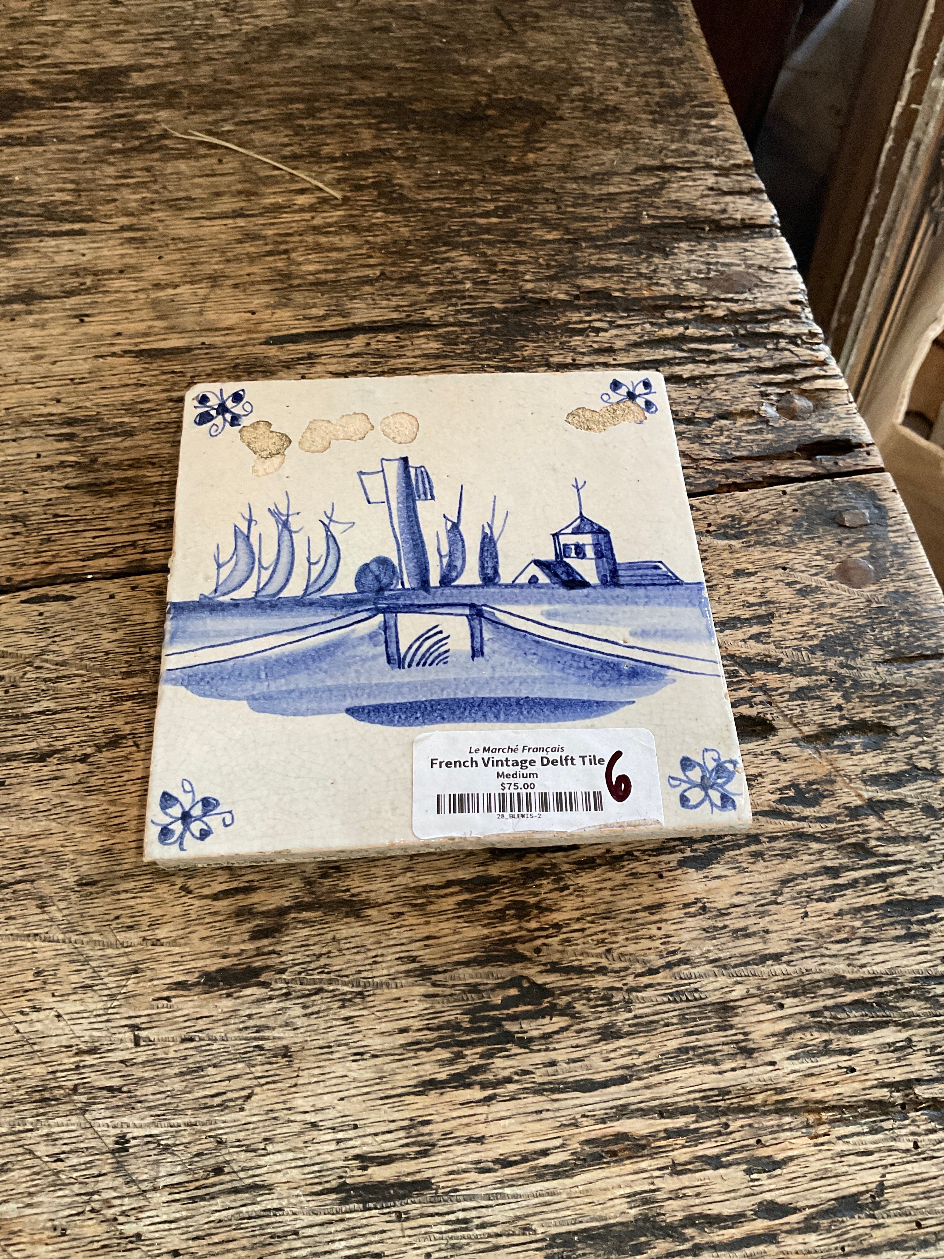 French Vintage Delft Tile