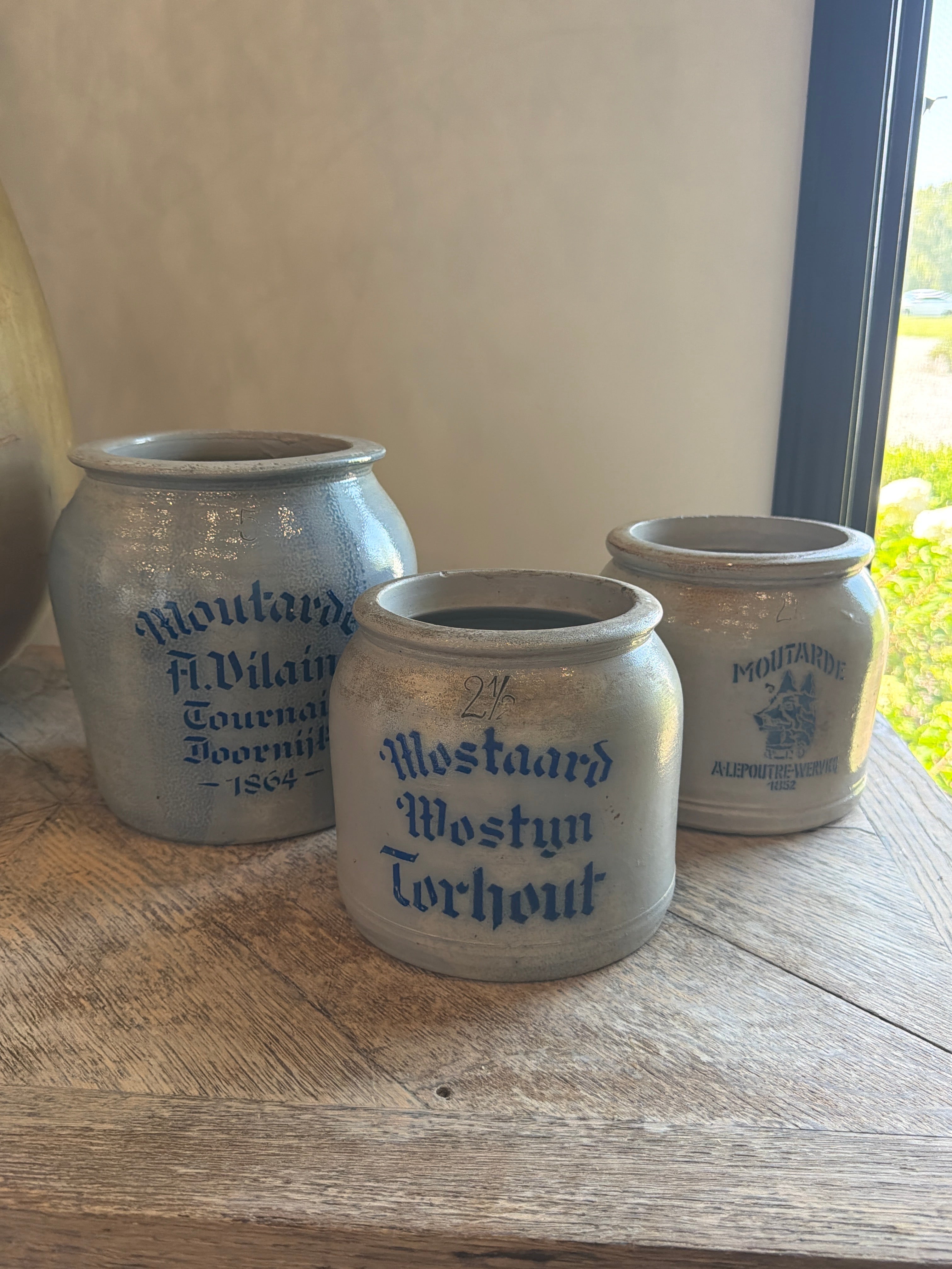 Belgian Stoneware Mustard Crock