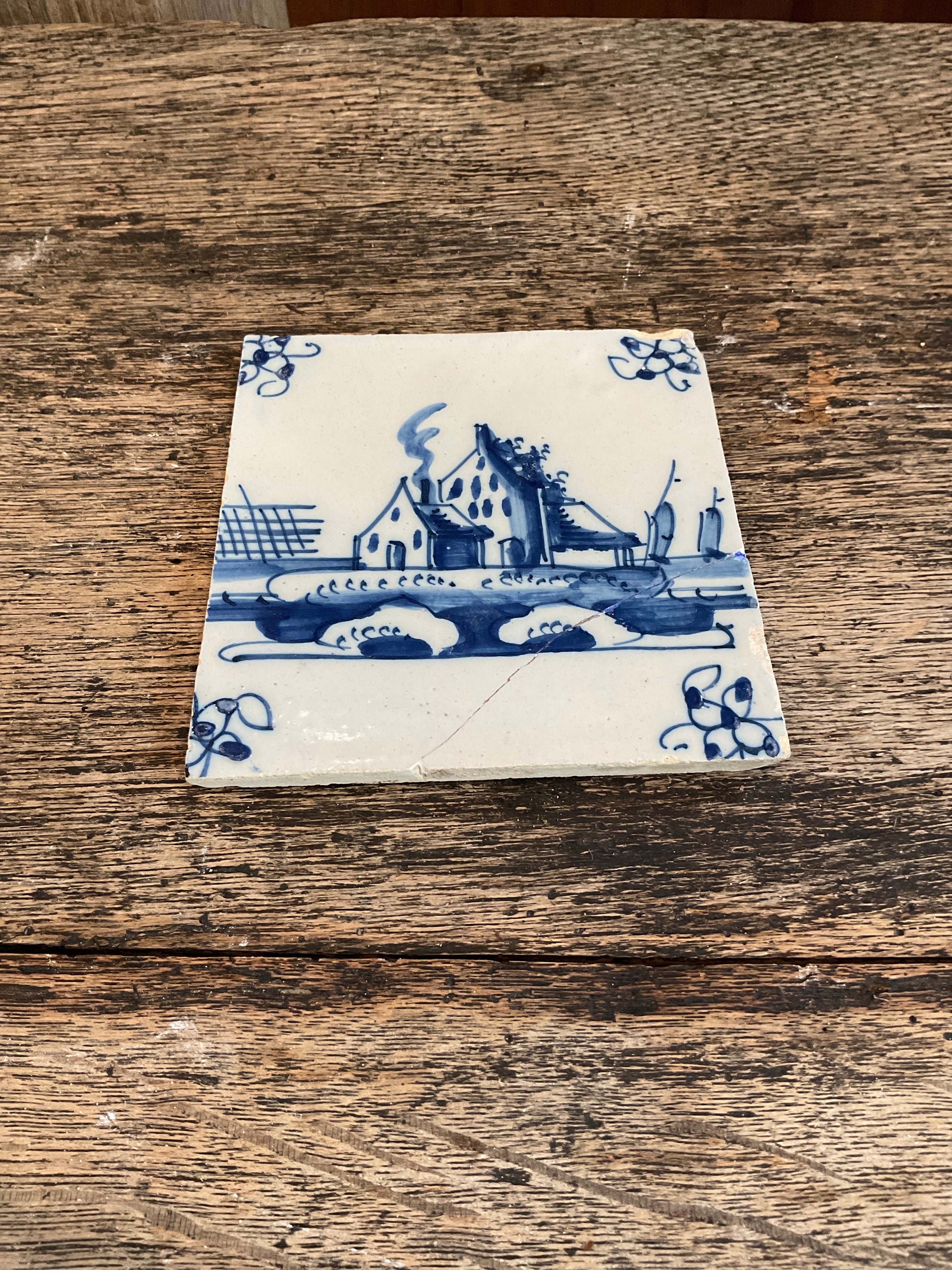 Handpainted Delft Tiles ( broken / repaired)