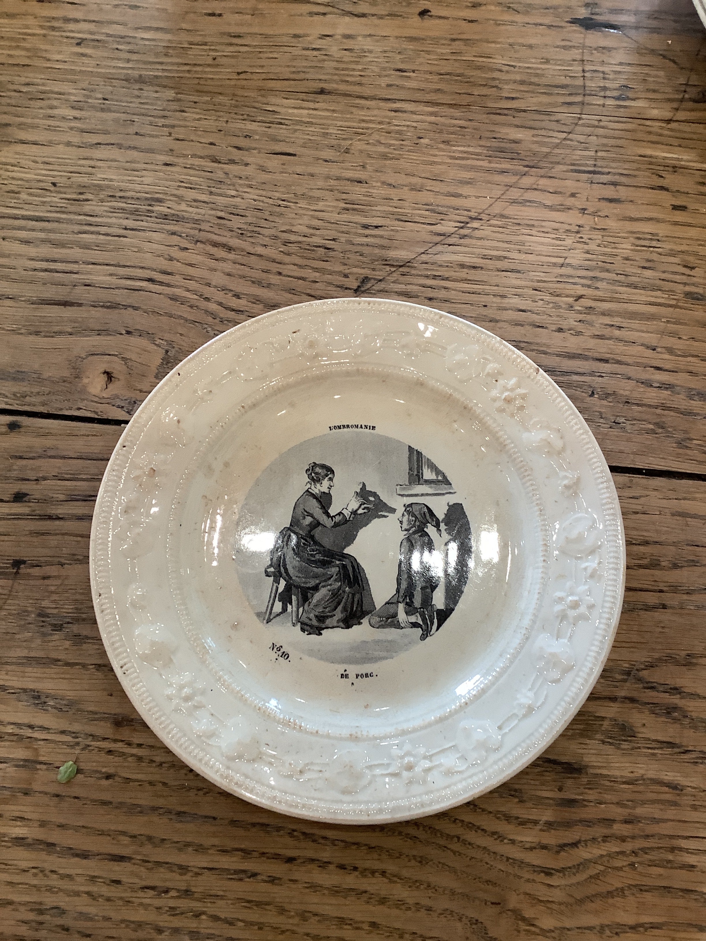 Antique French Parlante (talking) Plate