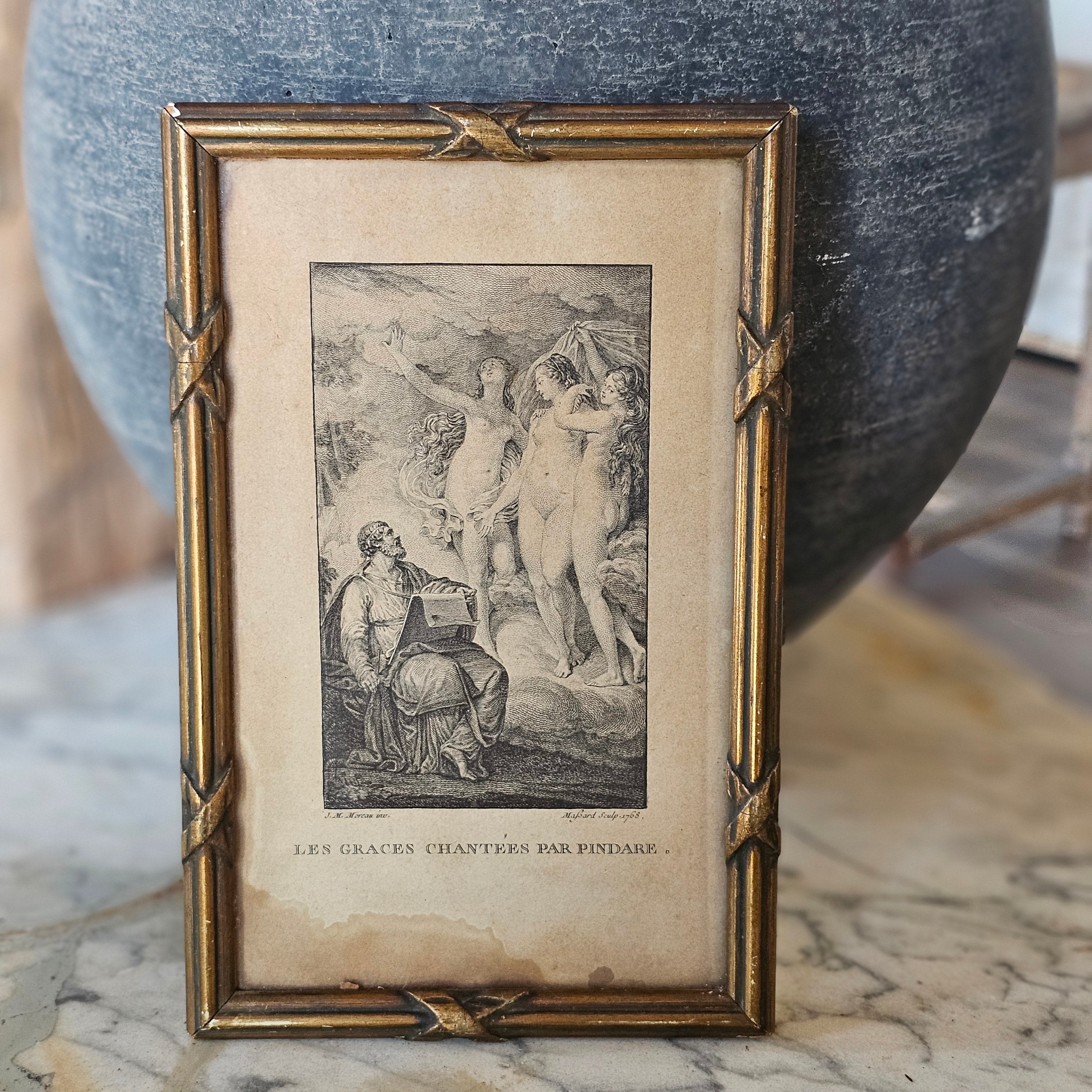 Framed Les Graces Chantees par Pindare by Jean-Michael Moreau le Jeune