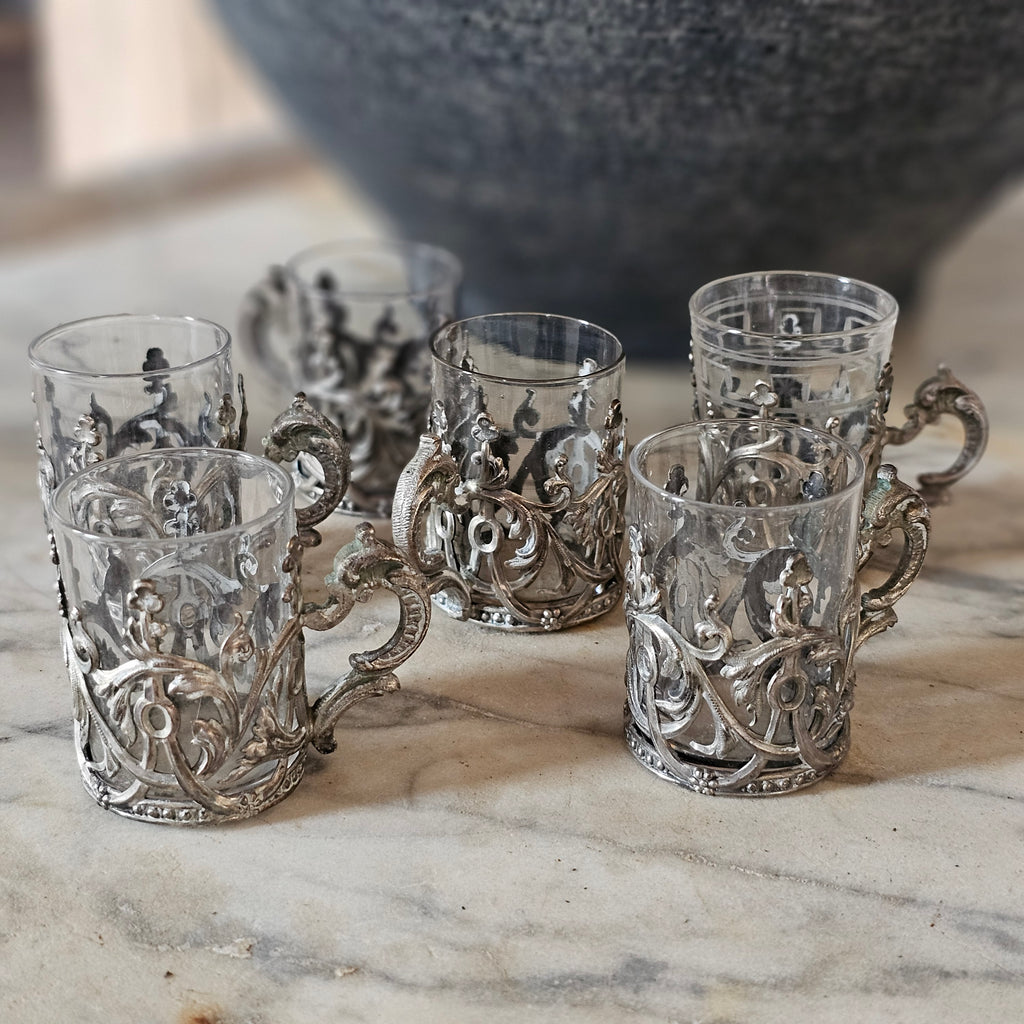 Set of 6 Sterling Silver Liquor Cups