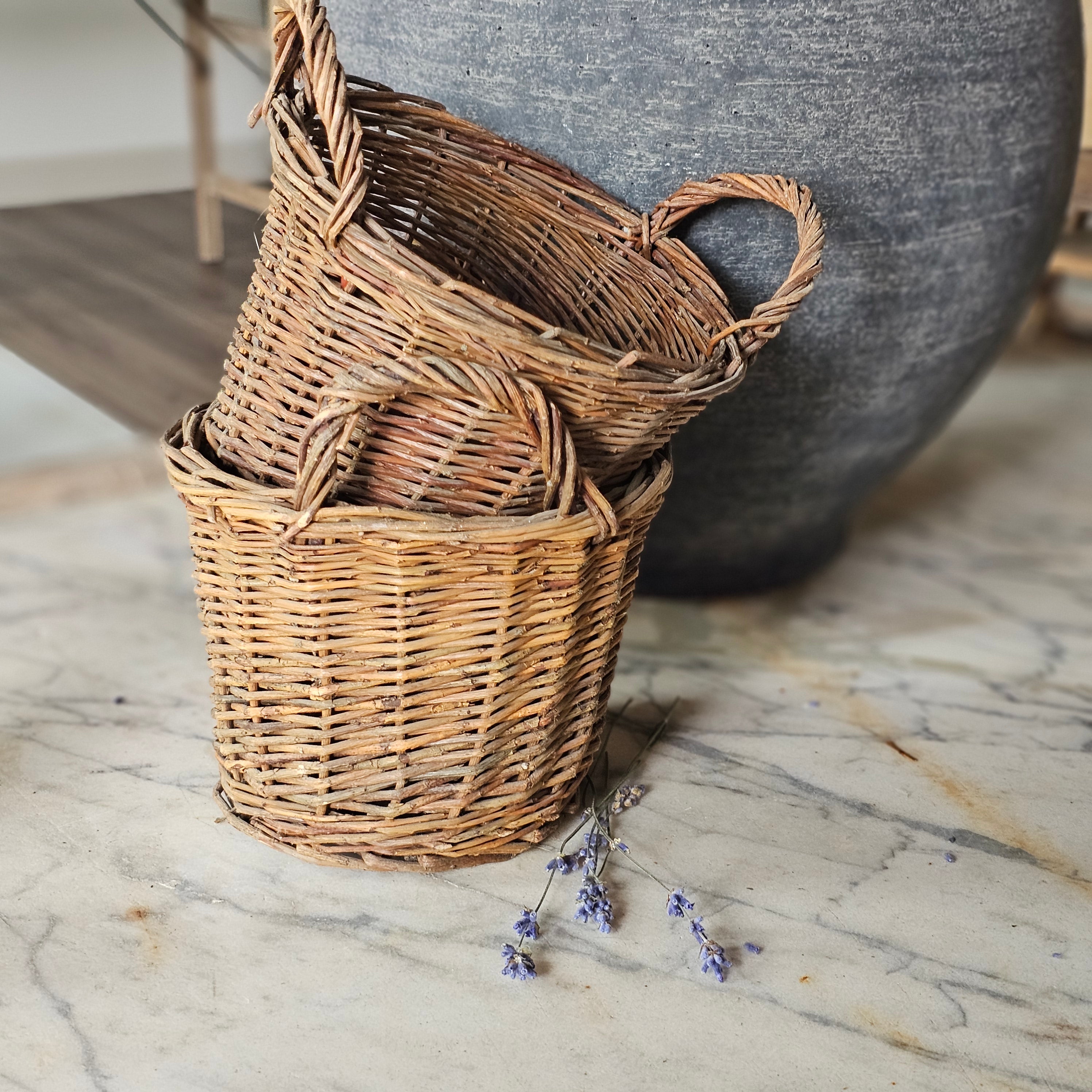 Pair of Wicker Baskets with Handles