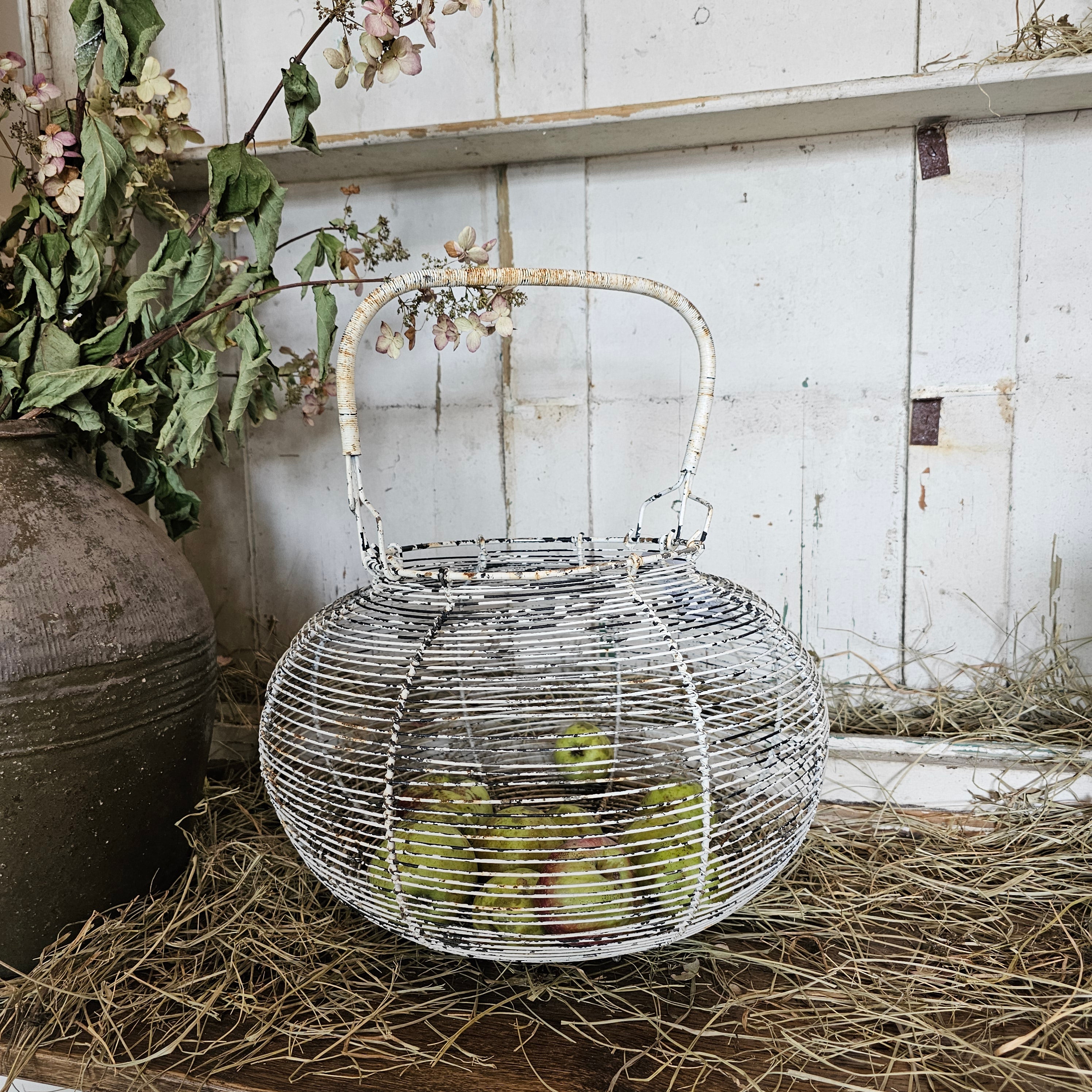 White Wire Egg Basket