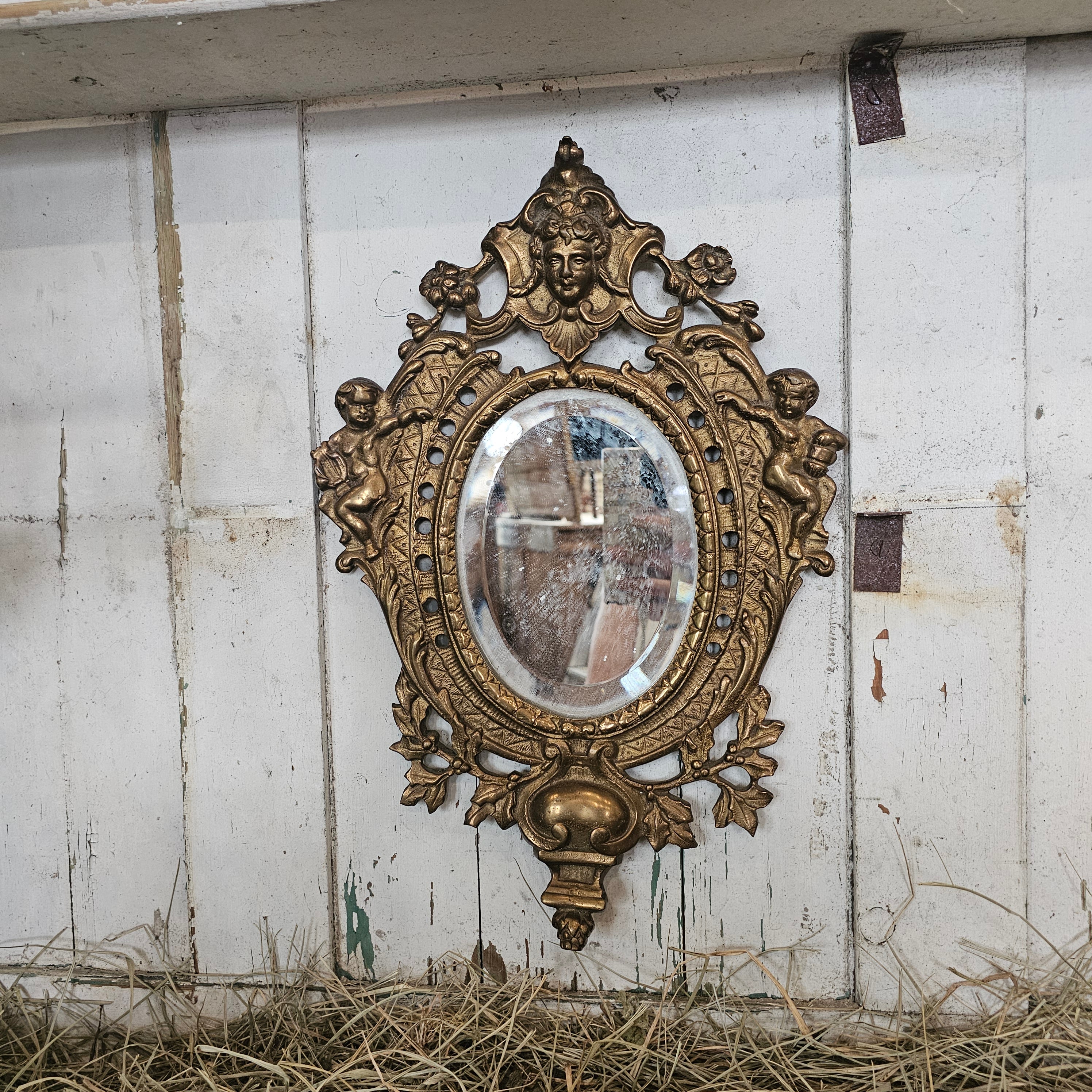 Oval Gilt Bronze Mirror