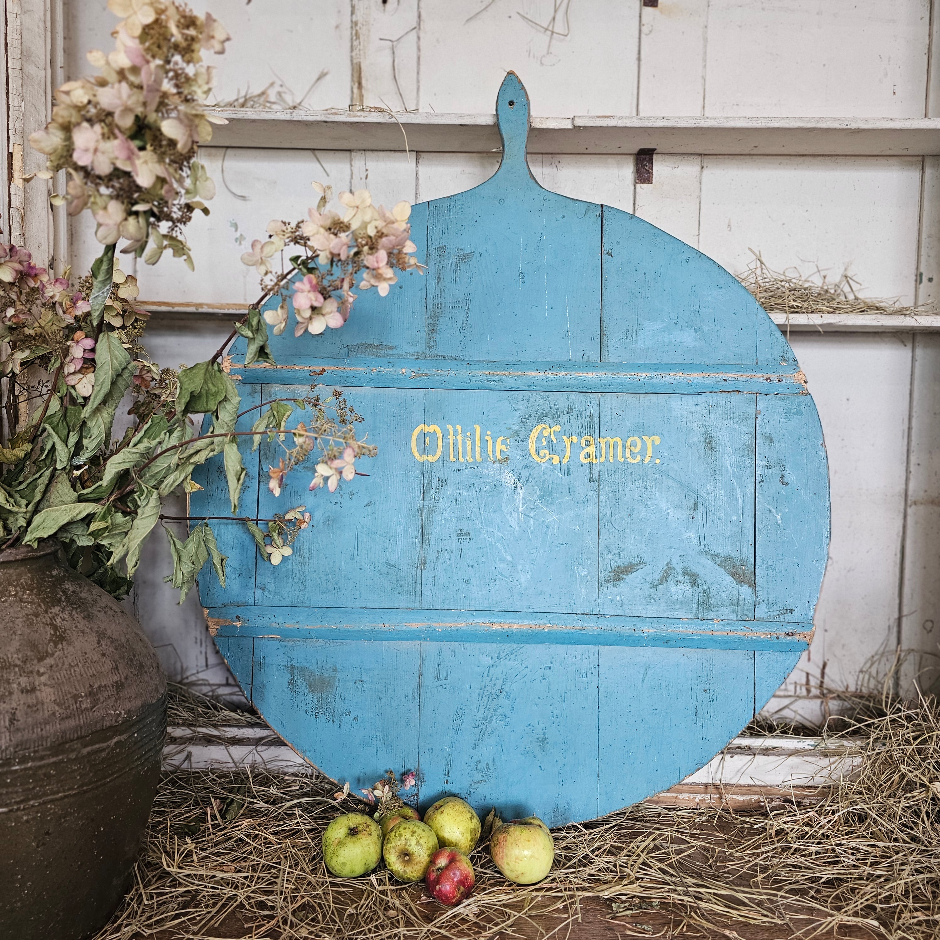 Blue Painted Bread Board