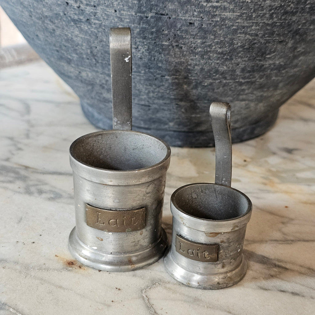 Pair of Pewter Milk (Lait) Measures
