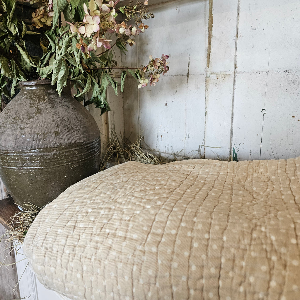 French Neutral Polka Dot Quilt