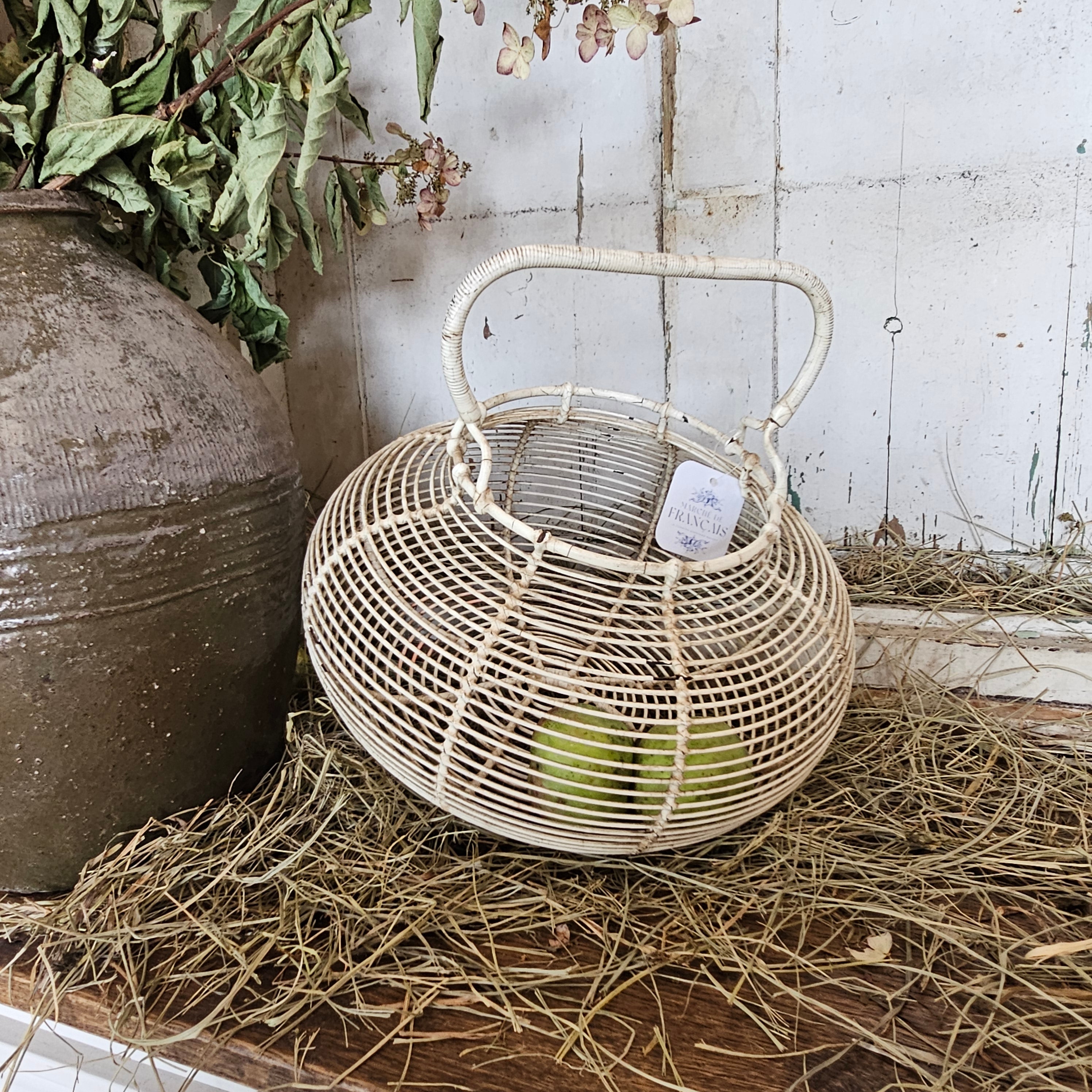 White Wire Egg Basket