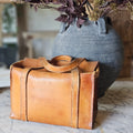 Leather Bag with Flap Closure