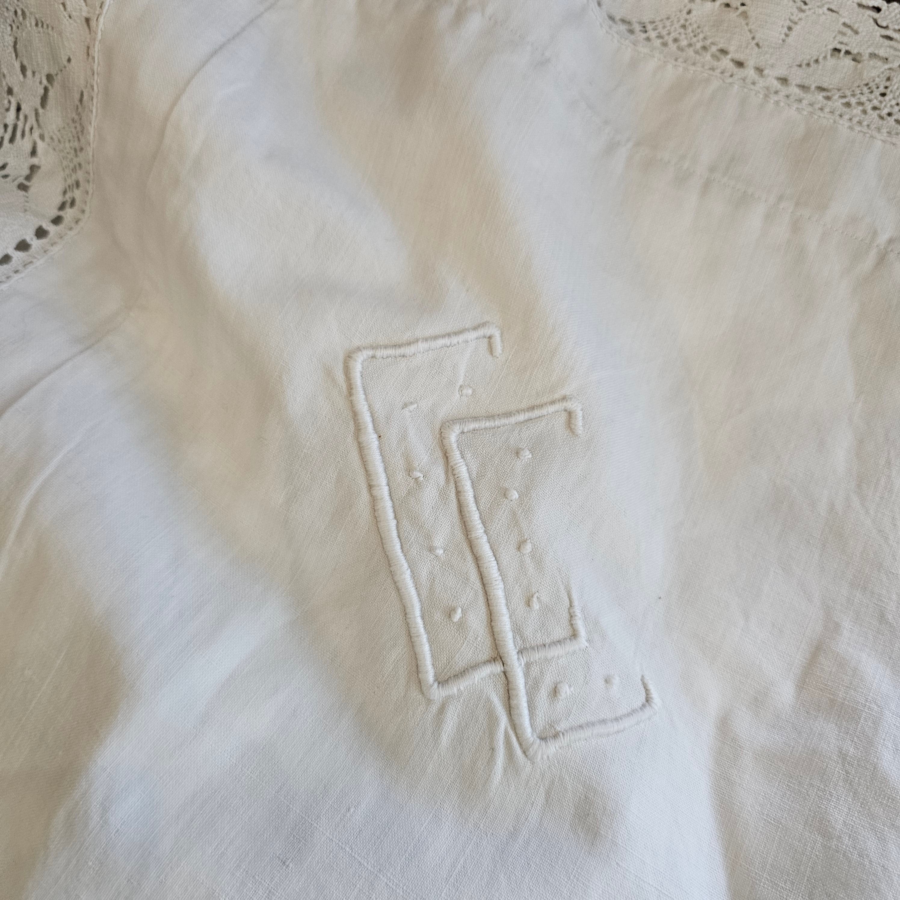 French  Linen Euro Sham- MONOGRAM CC