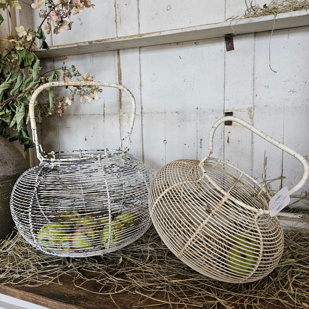 White Wire Egg Basket