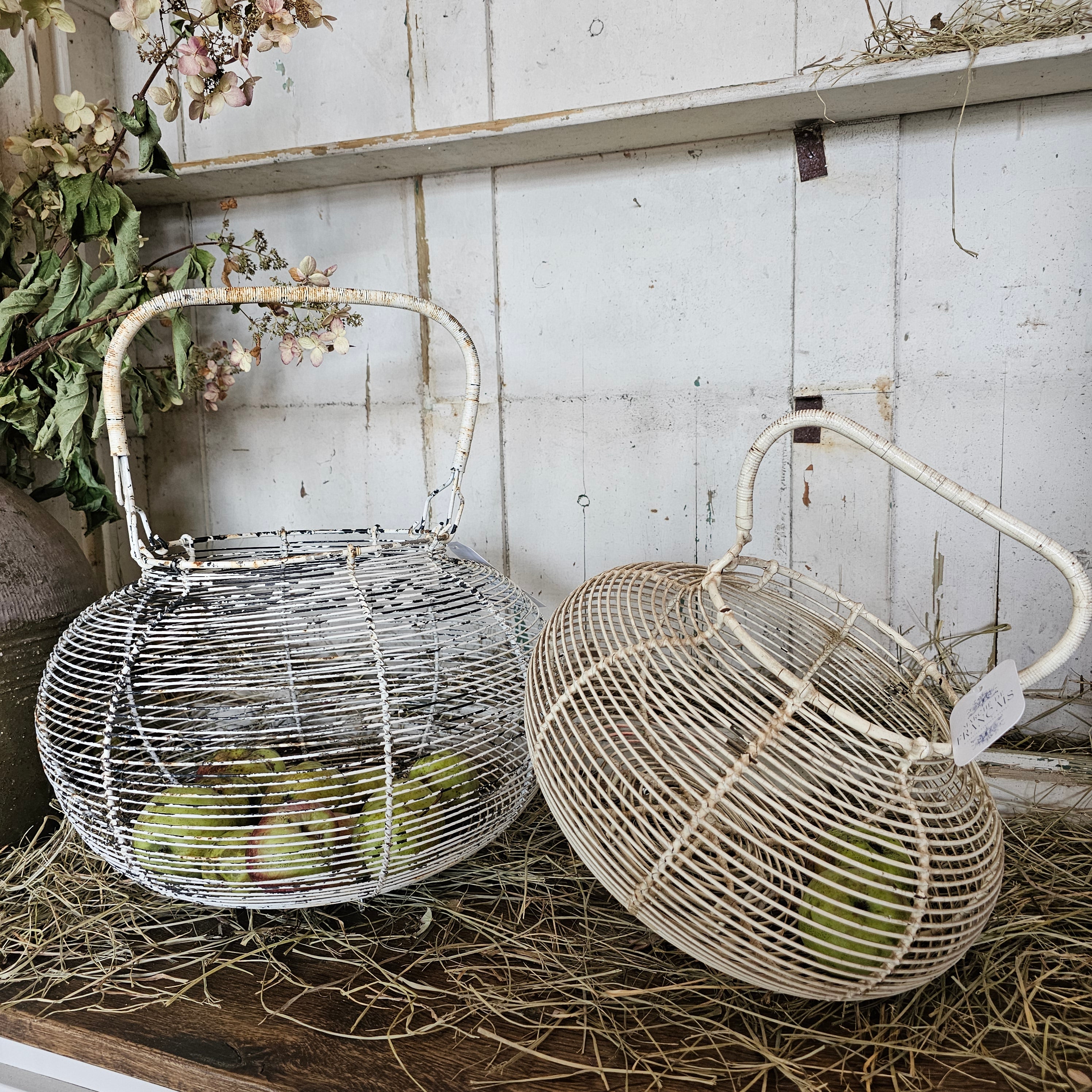 White Wire Egg Basket