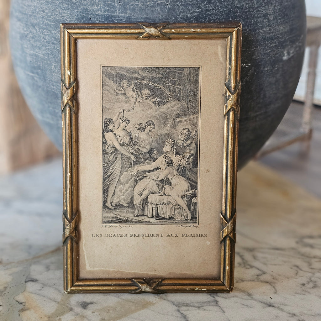Framed Les Graces President aux Plaisirs by Jean-Michael Moreau le Jeune