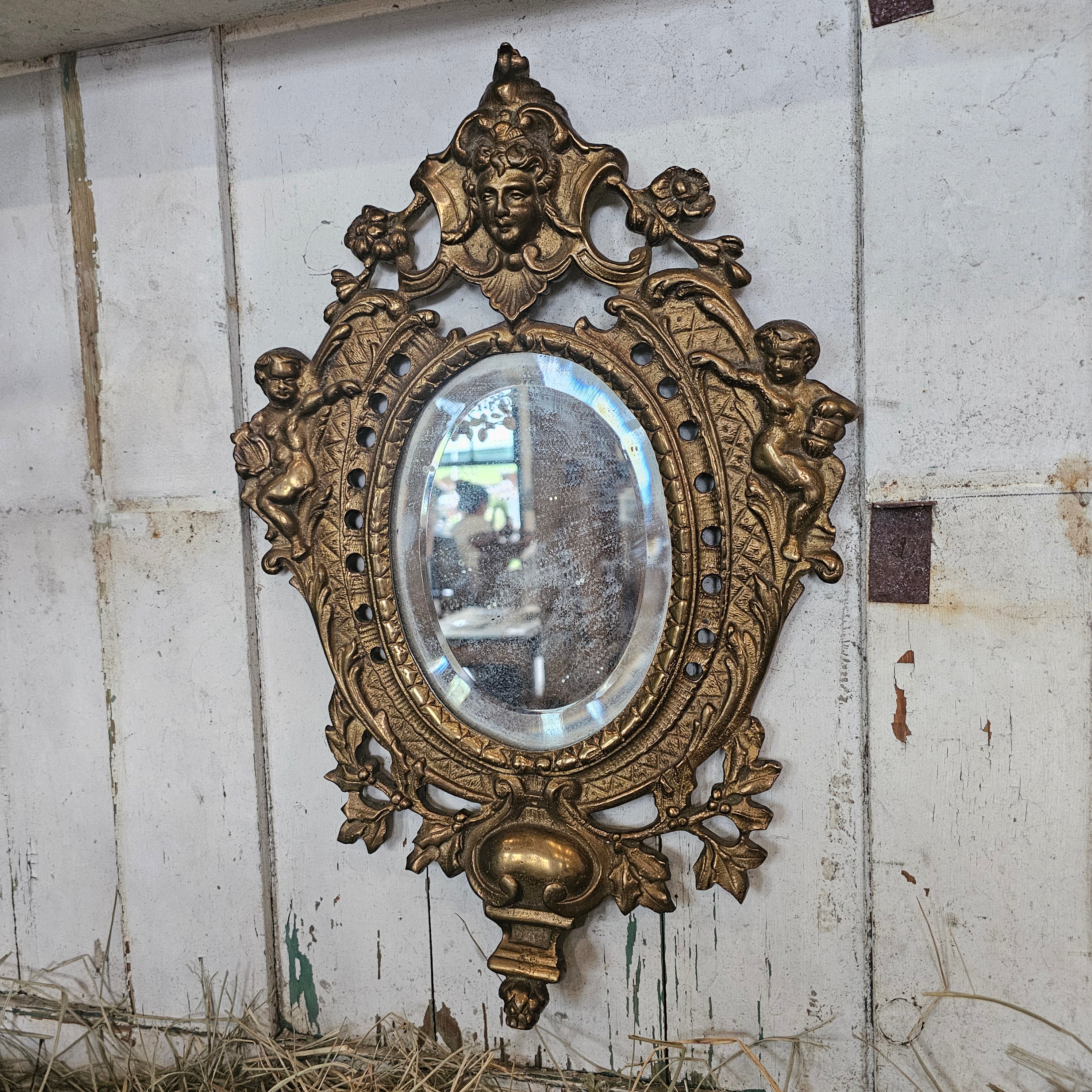 Oval Gilt Bronze Mirror