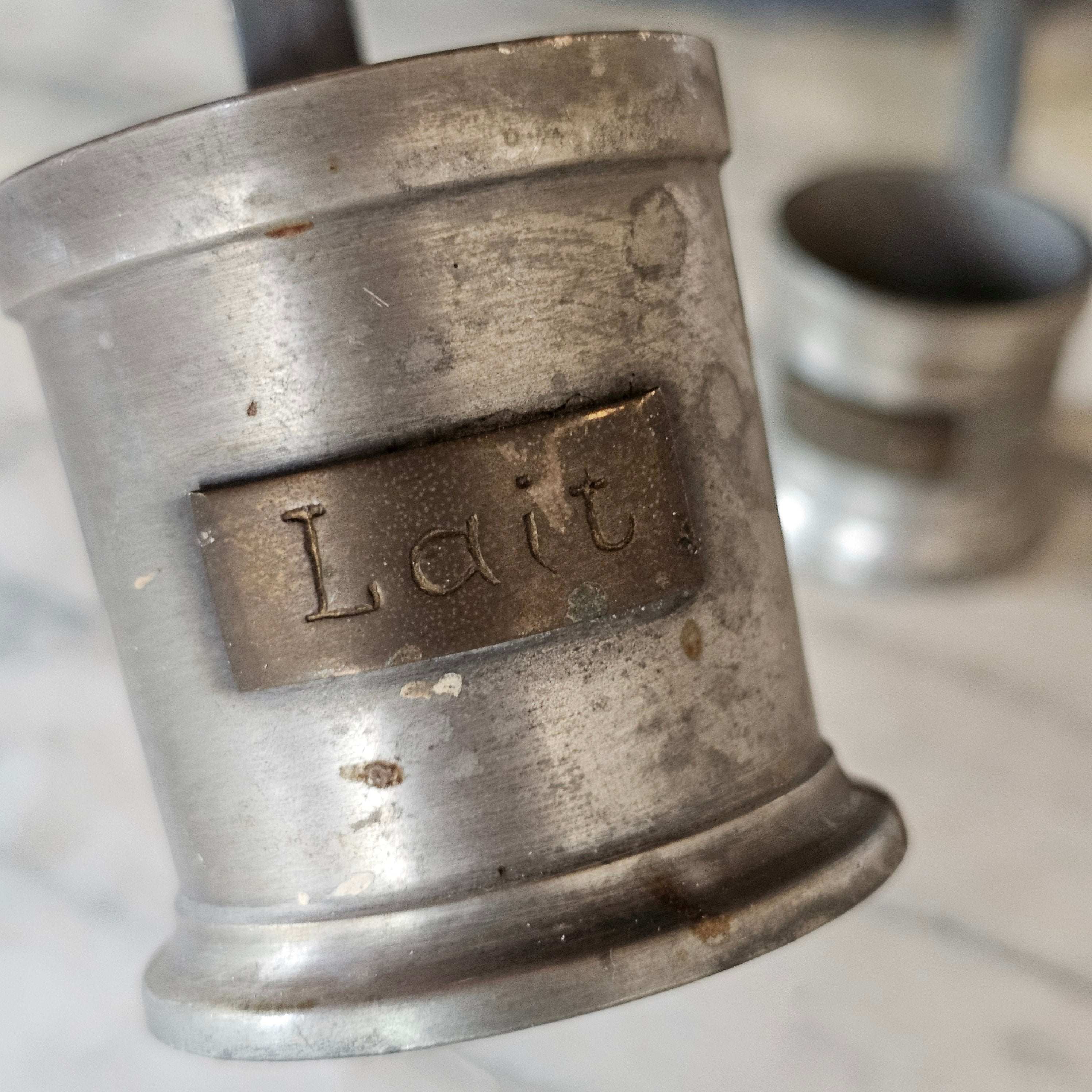 Pair of Pewter Milk (Lait) Measures