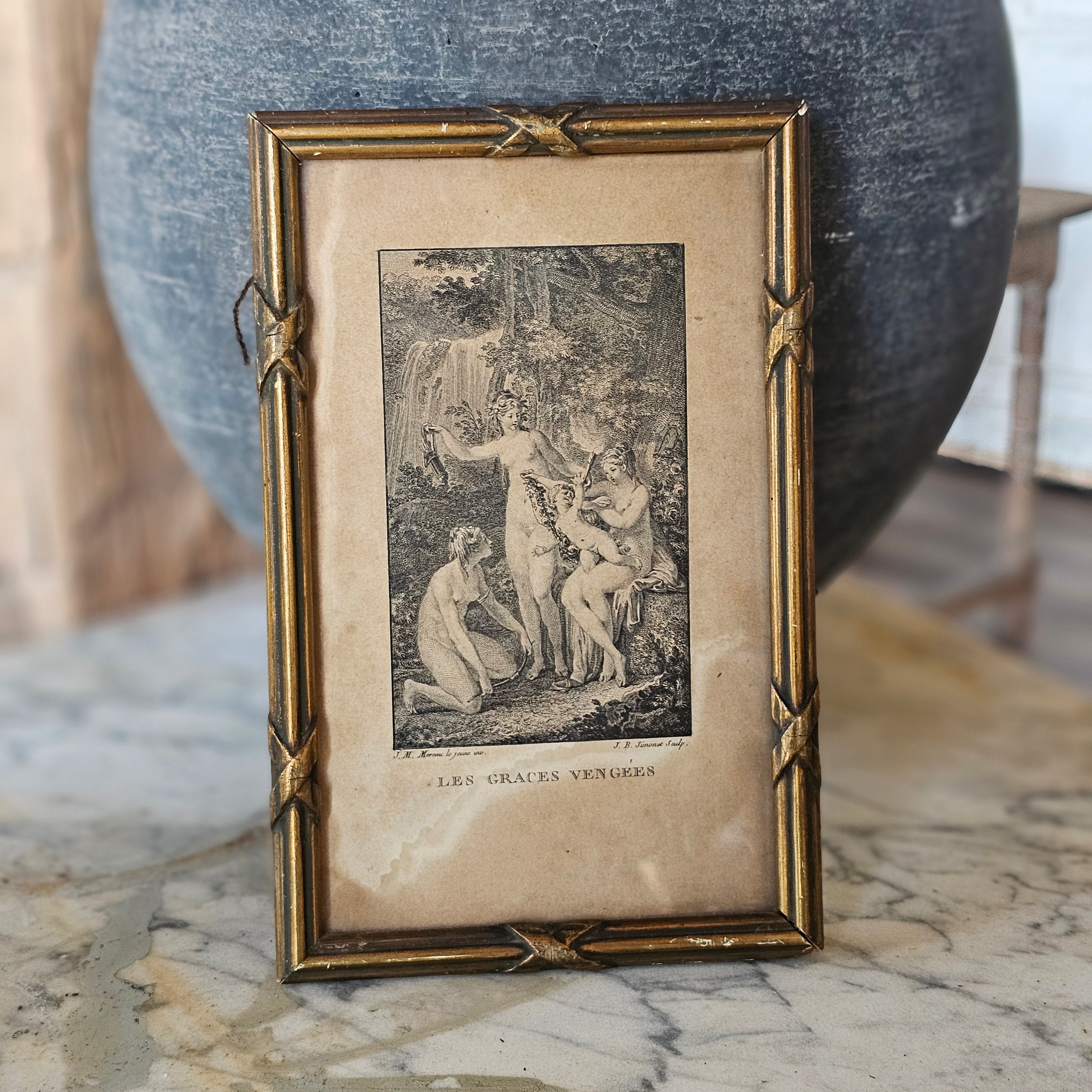 Framed le Triomphe des Graces by Jean-Michael Moreau le Jeune