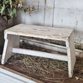 French White Wood Stool