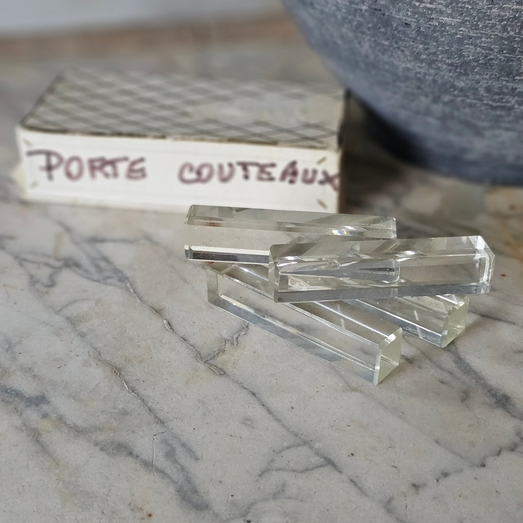 Set of 4 Crystal Knife Rests